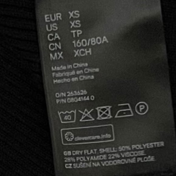 Pringle of Scotland by H&M XS Black Long Sleeve Front Slit Midi Sweater Dre… - Picture 7 of 7